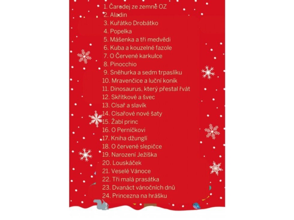 Adventní kalendář plný knih - červený
