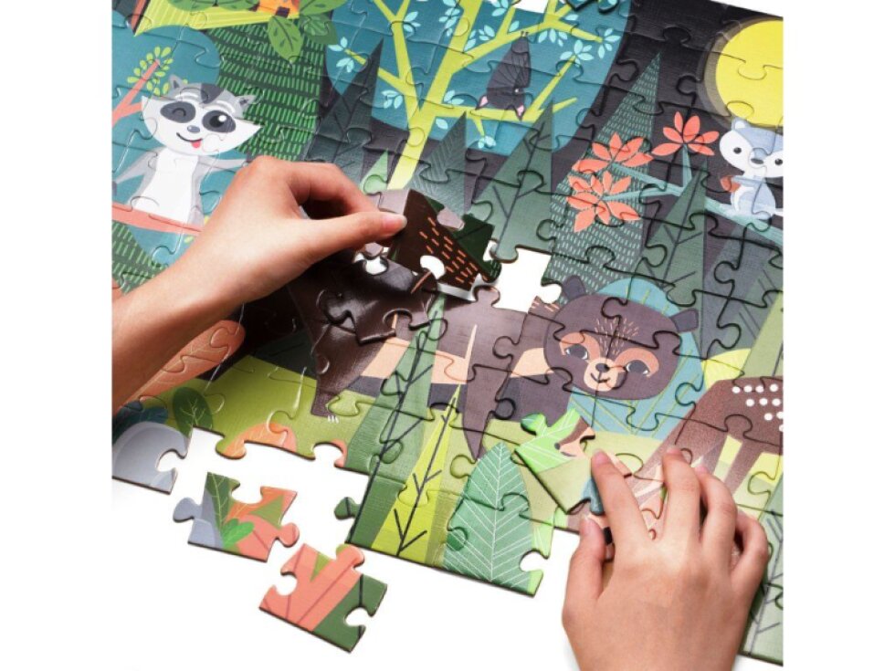 Mudpuppy Puzzle Zvířátka v lese - svítí ve tmě 100 dílků