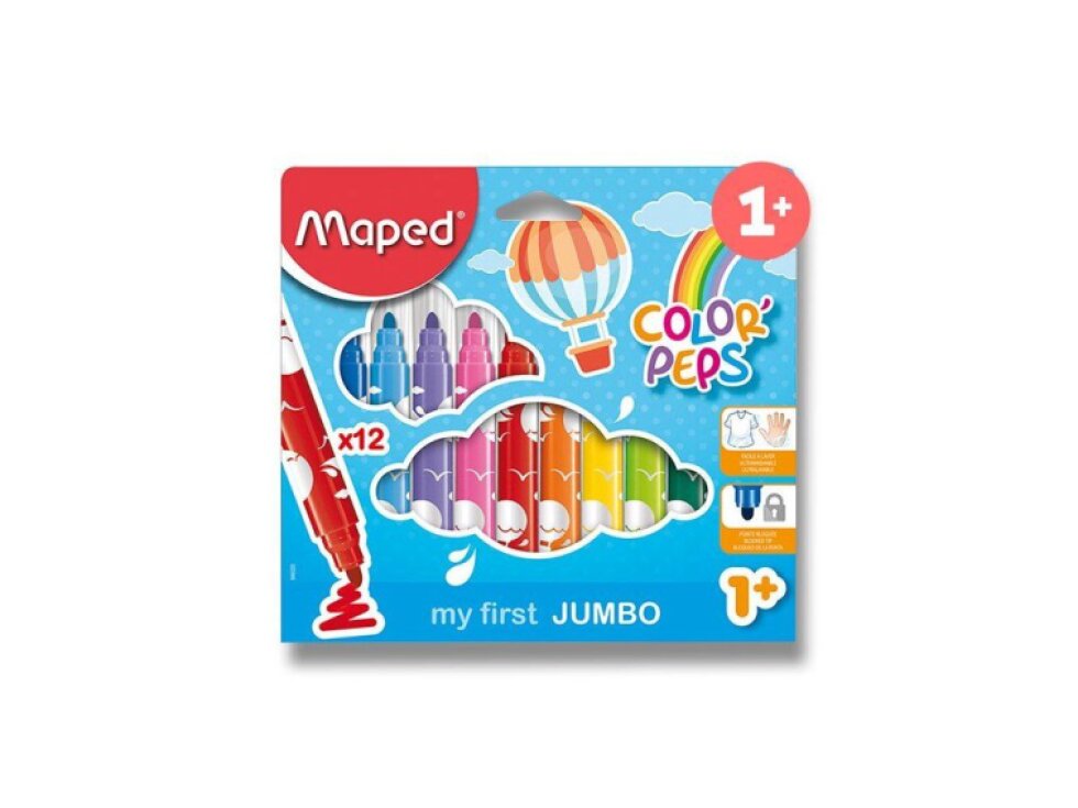 Maped Color'Peps Jumbo – Dětské fixy pro nejmenší – 12 barev