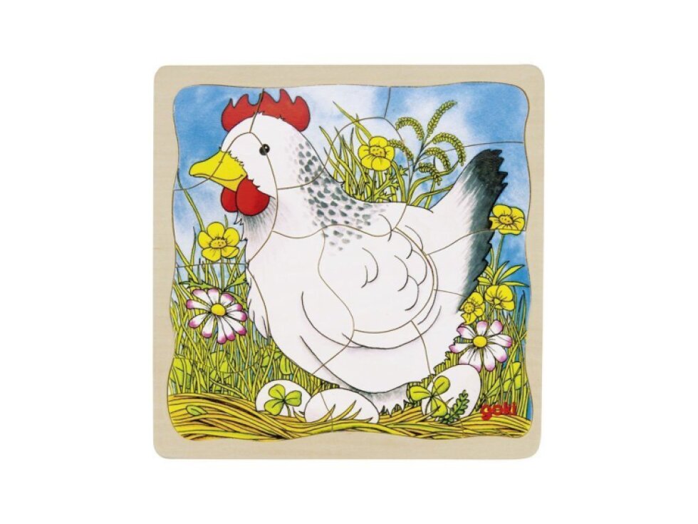 Goki Vývojové vrstvené puzzle - Slepička