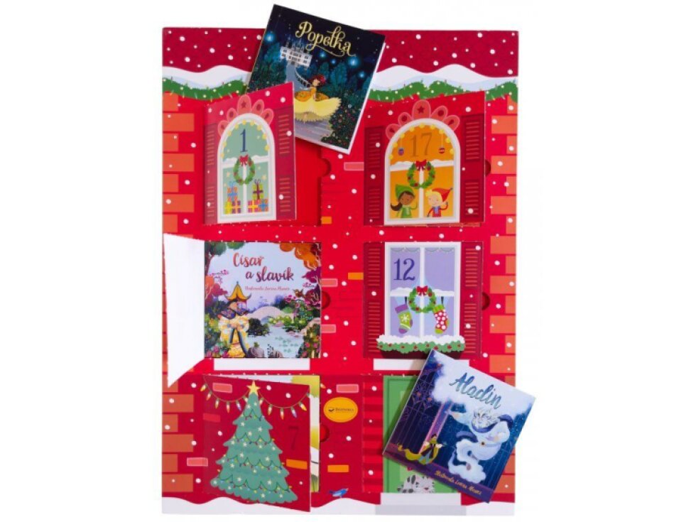 Adventní kalendář plný knih - červený