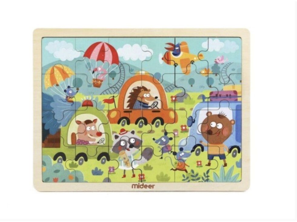 DŘEVĚNÉ BABY PUZZLE CESTUJEME 24 DÍLKŮ