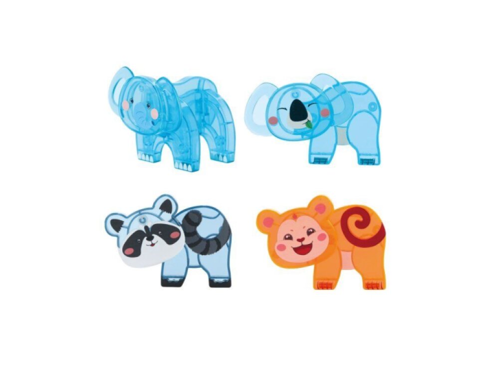 PicassoTiles - Magnetická sada Zvířecí kamarádi Mix & Match (4 ks)