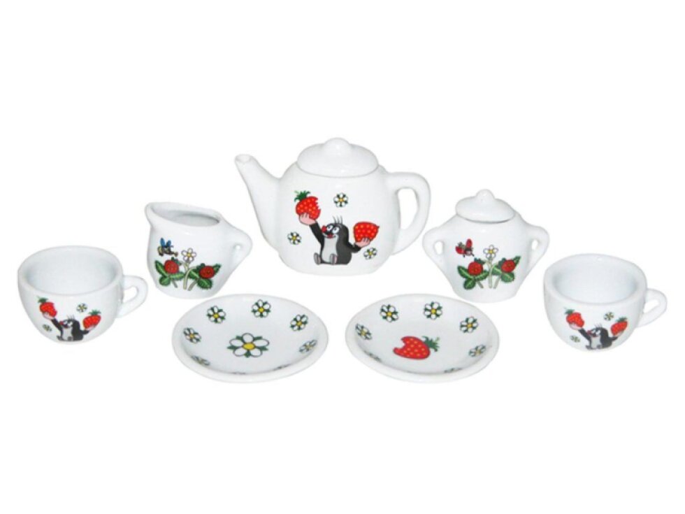 Nádobí - čajový set Krtek porcelán 9 ks v krabičce 17x12x4cm