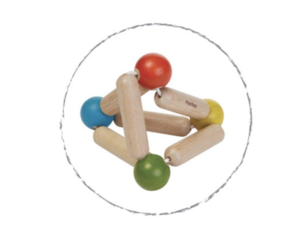 PlanToys Tvarovací chrastítko - Triangle - základní barvy