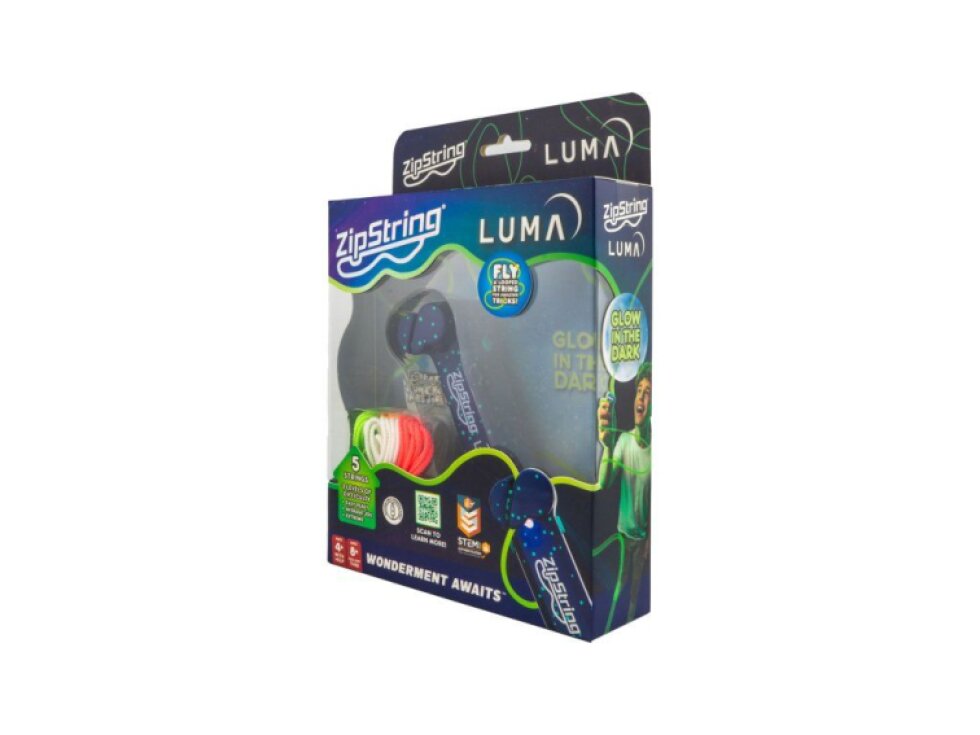 Svítící ZipString® Luma - dokonalá patentovaná hračka pro nekonečné triky a zábavu, dobíjení přes USB-C, pro děti i dospělé, 3 velikosti provázků