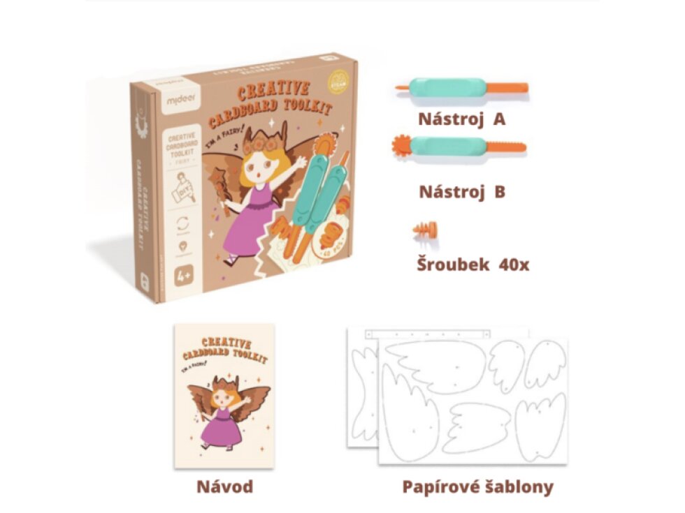 Mideer kreativní sada Udělej si sám – Víla | korunku, hůlku a křídla z kartonu