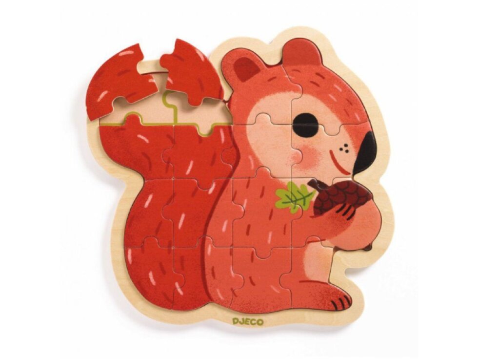 DJECO Dřevěné puzzle Veverka