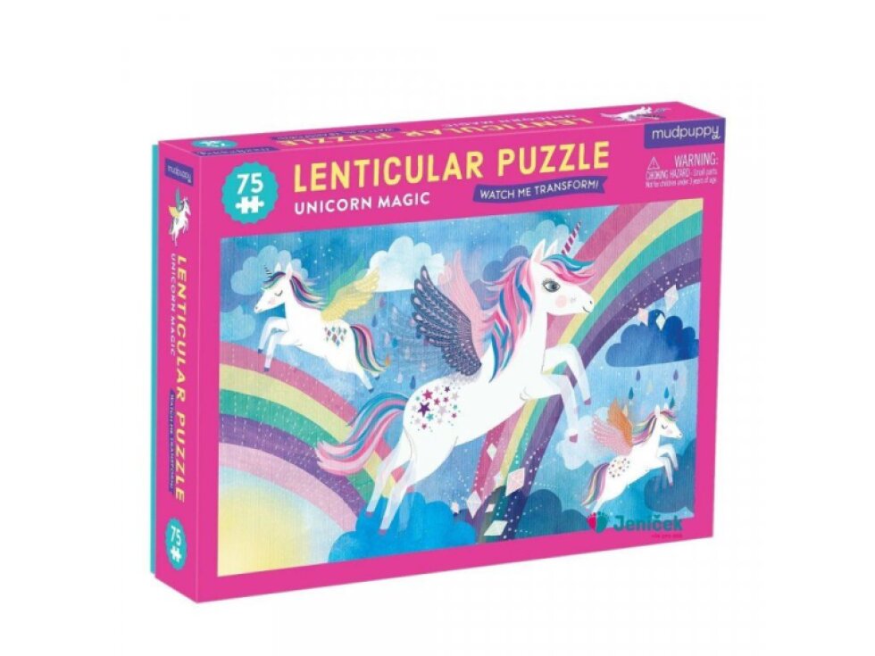 Mudpuppy Puzzle Lentikulární Kouzlo jednorožců 75 dílků