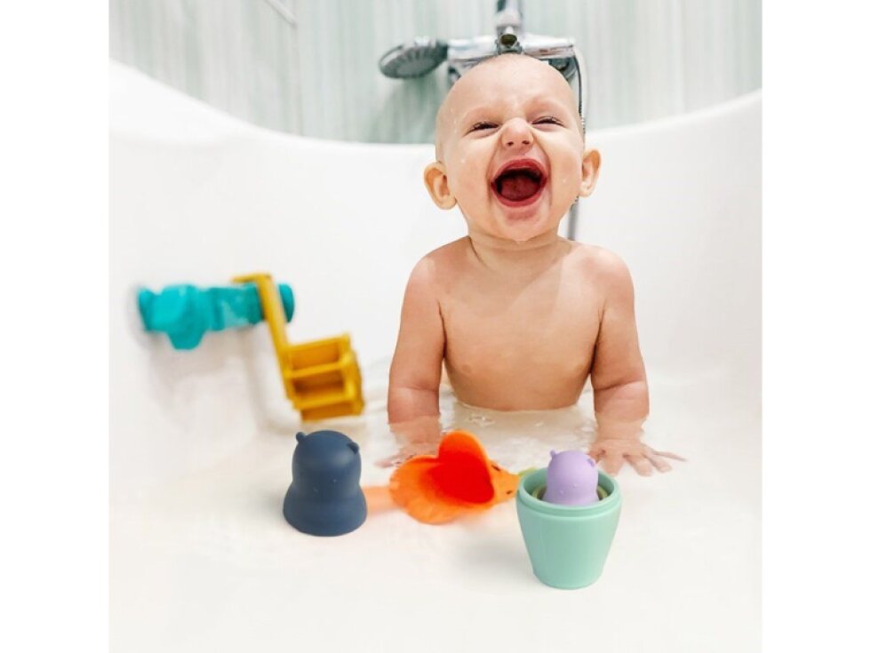 Silikonová matrjoška se 4 částmi – Medvěd,modrá