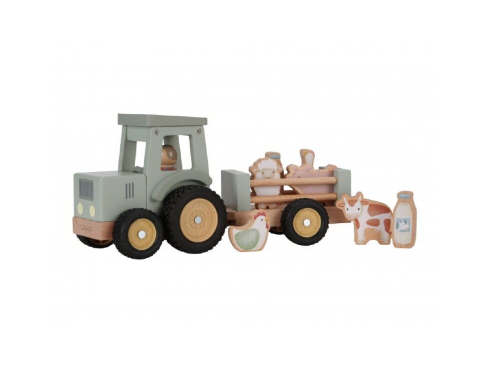 Traktor s přívěsem dřevěný Farma