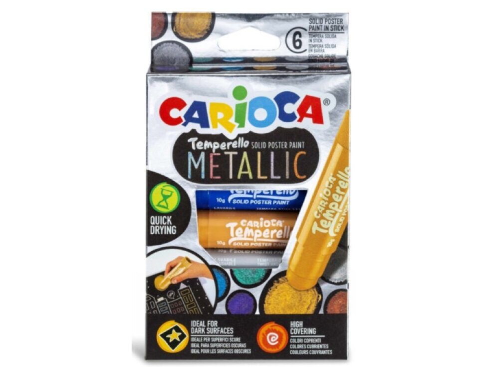Carioca – Temperové barvy v tyčince Metallic 6 ks