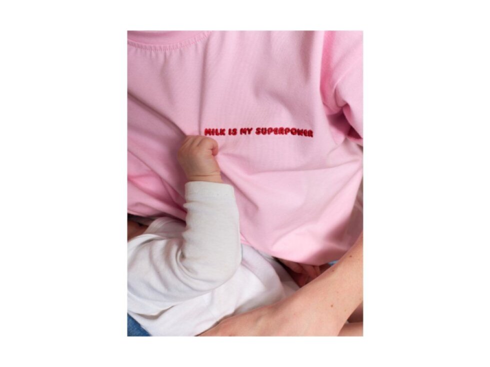 Kojící triko -Milk is my superpower - pink