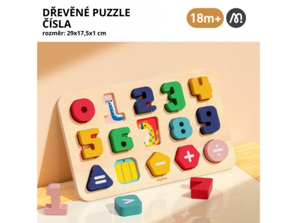 Vkládací puzzle Čísla - 15 dílků