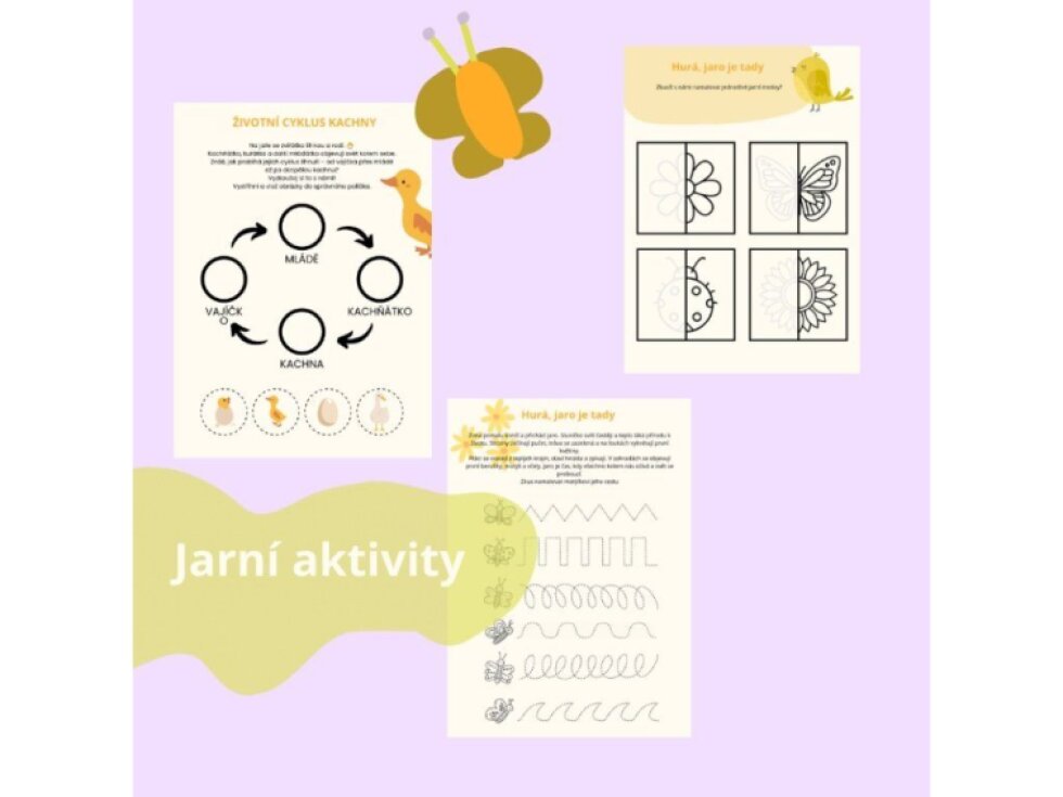 Jarní aktivity pro děti - pdf ke stažení 6 listů