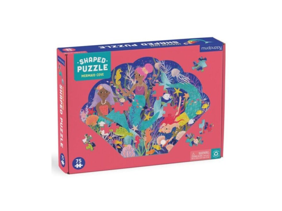 Mudpuppy Zátoka mořských víl - puzzle ve tvaru mušle 75 dílků