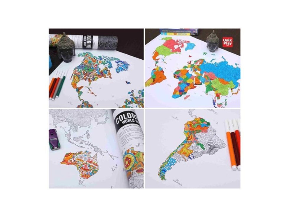 Plakát – tvořivá mapa světa s fixy