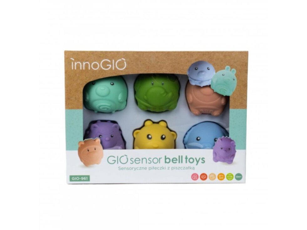 Smyslové hračky se zvukem GIOsensor Bell Toys – sada 6 ks