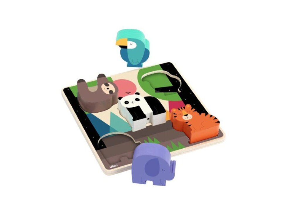 Vilac Vkládací puzzle se zvuky Džungle