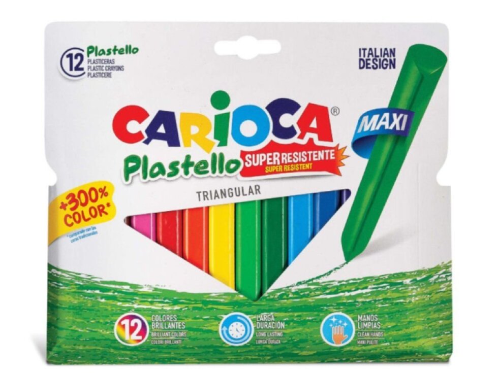 Carioca – Maxi Plastello trojhranné voskovky 12 ks