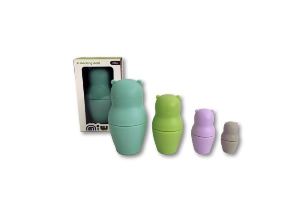 Silikonová matrjoška se 4 částmi – Medvěd,barevná
