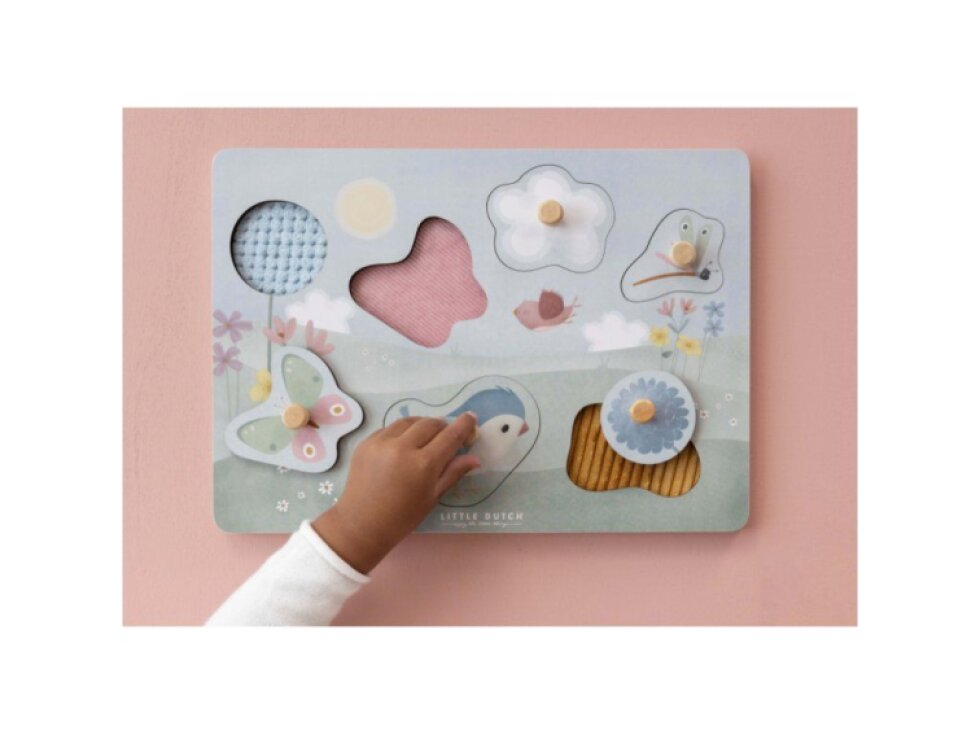 Vkládací puzzle Květiny a motýli