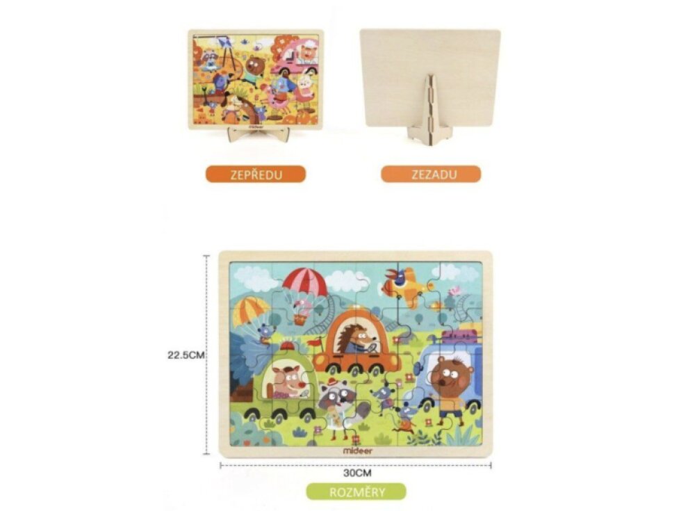 DŘEVĚNÉ BABY PUZZLE CESTUJEME 24 DÍLKŮ
