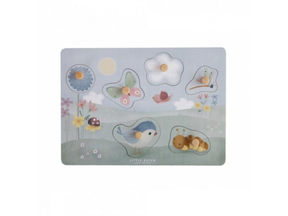 Vkládací puzzle Květiny a motýli