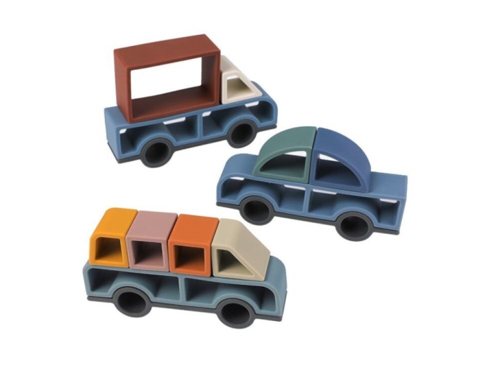 Silikonová sada aut – 14dílná stavebnice pro malé objevitele