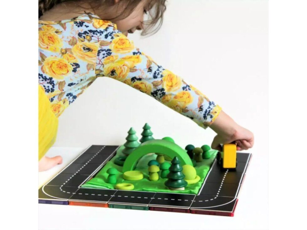 Learn & Grow Toys - Magnetické podložky Silnice (40 ks)