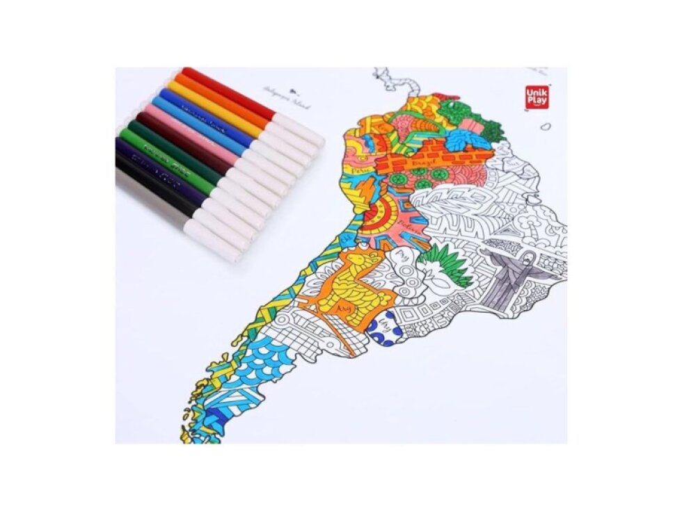 Plakát – tvořivá mapa světa s fixy