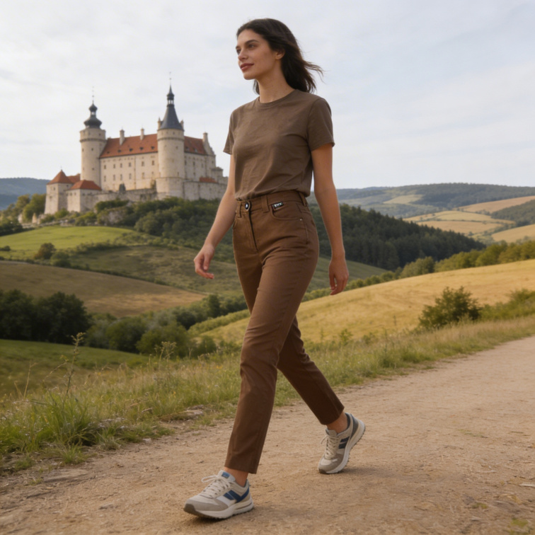 dámské hnědé kalhoty Zita - Margita