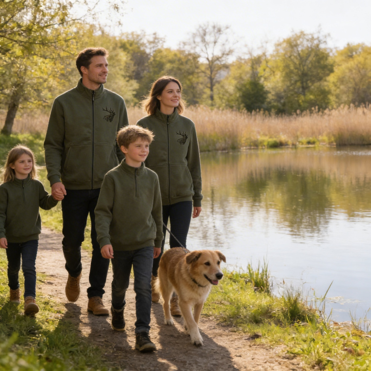 mikina C.I.T. dlouhý zip - jelen