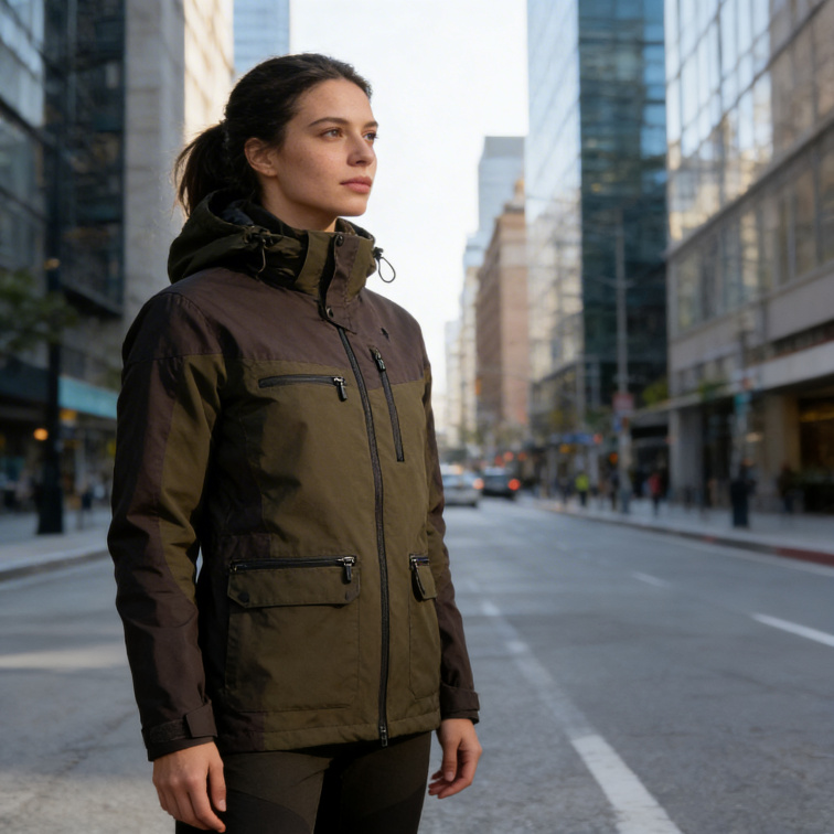 bunda Finnveden Hybrid Brown Ladies - Pinewood