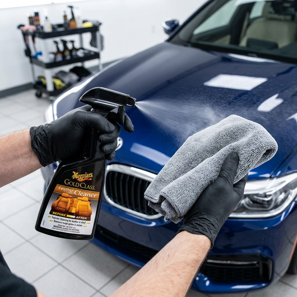 Meguiar's Gold Class Leather & Vinyl Cleaner - extra účinný čistič na přírodní i umělou kůži, 473 ml