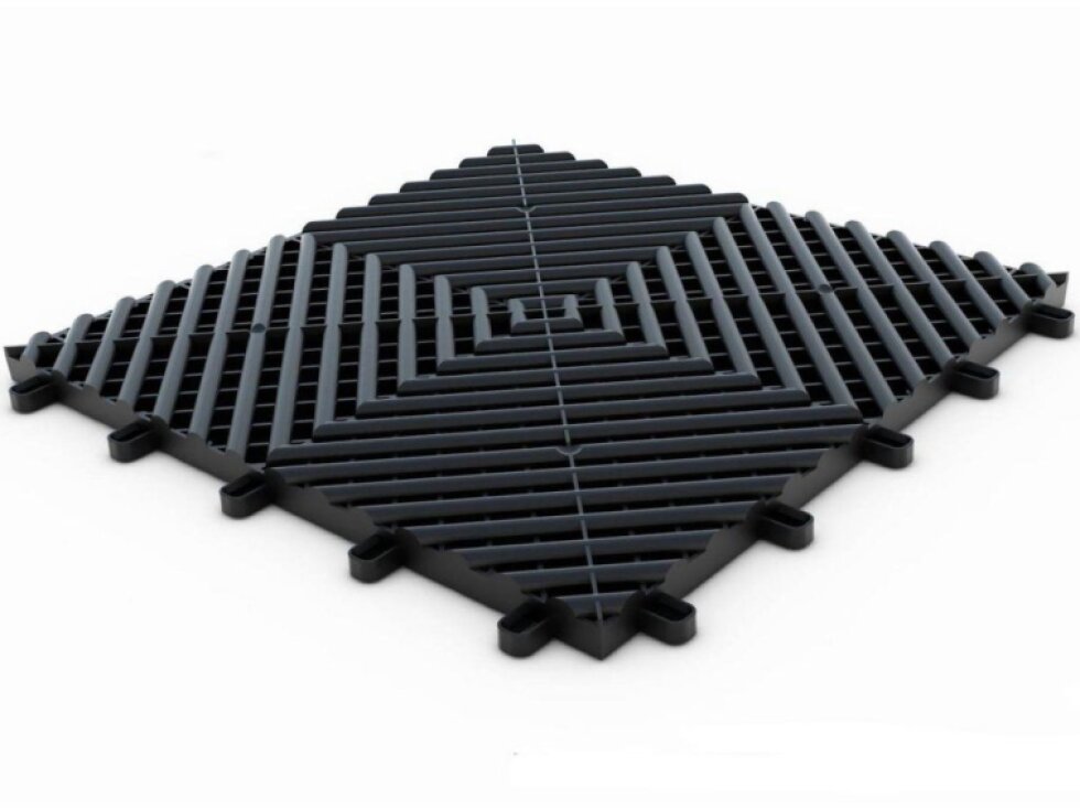 Plastová dlaždice modulární podlahy černá Maxton Floor Black V2