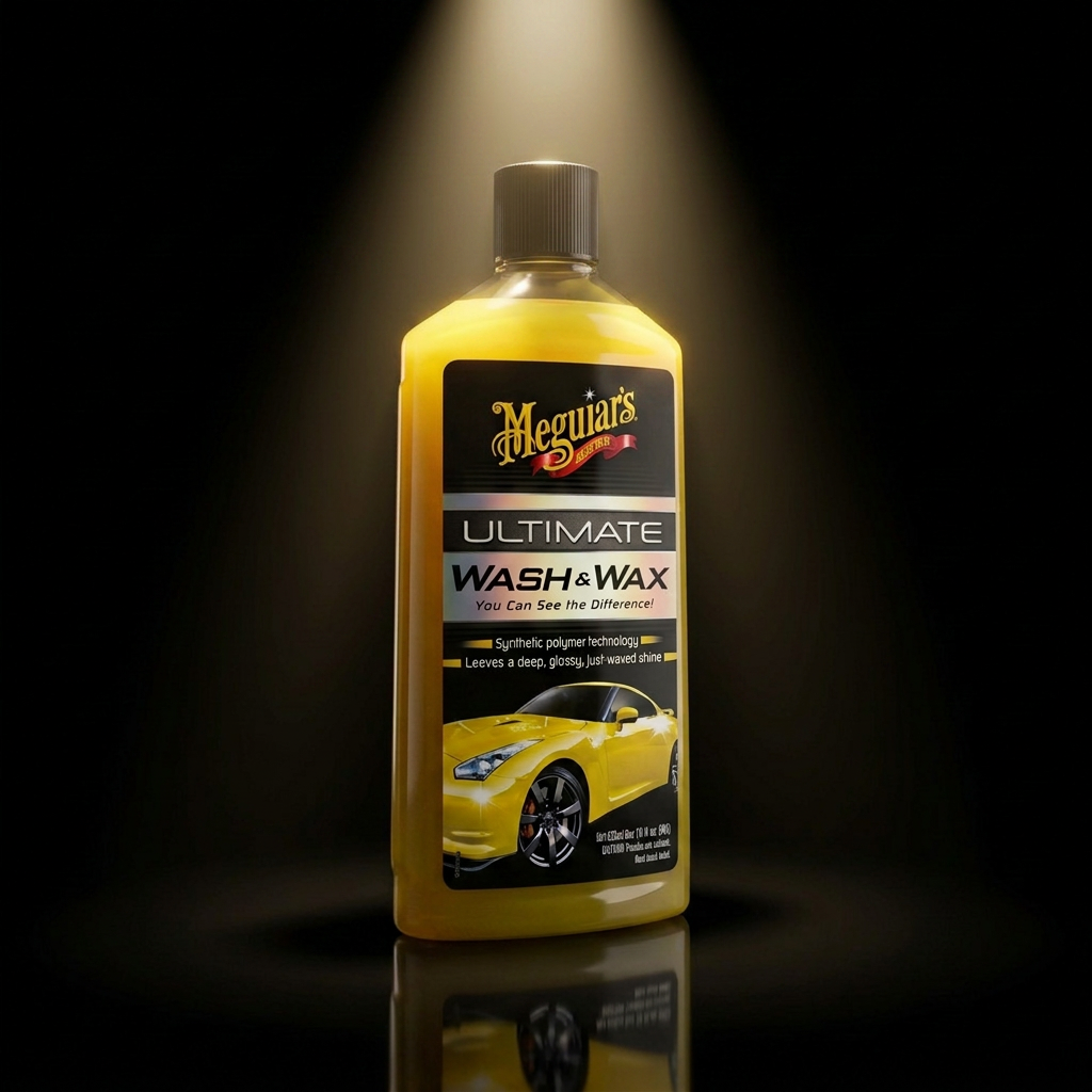 Meguiar's Ultimate Wash & Wax - luxusní, nejkoncentrovanější autošampon s příměsí karnauby a polymerů, 473 ml