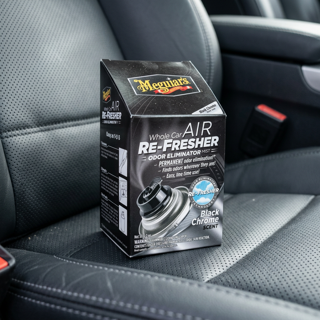 Meguiar's Air Re-Fresher Odor Eliminator - Black Chrome Scent - čistič klimatizace + pohlcovač pachů + osvěžovač vzduchu, vůně "Black Chrome", 71 g