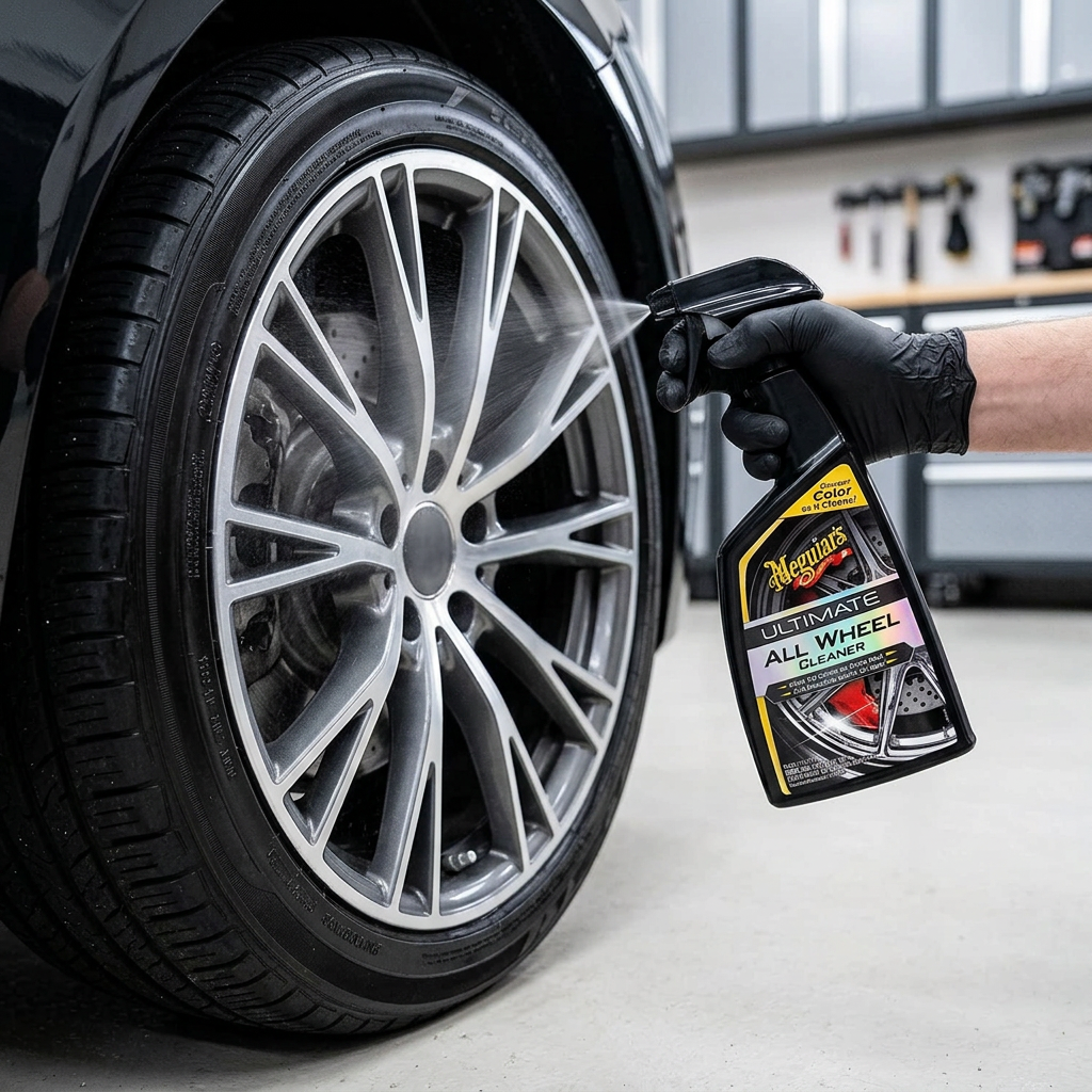 Meguiar's Ultimate All Wheel Cleaner - náš nejúčinnější, pH neutrální čistič na kola s přebarvováním do ruda, 709 ml