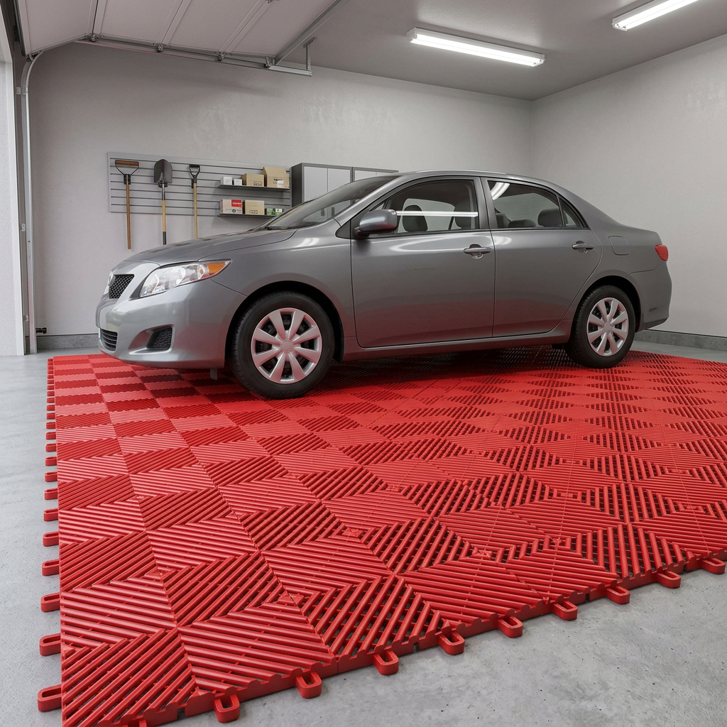 Plastová dlaždice modulární podlahy červená Maxton Floor Red V2