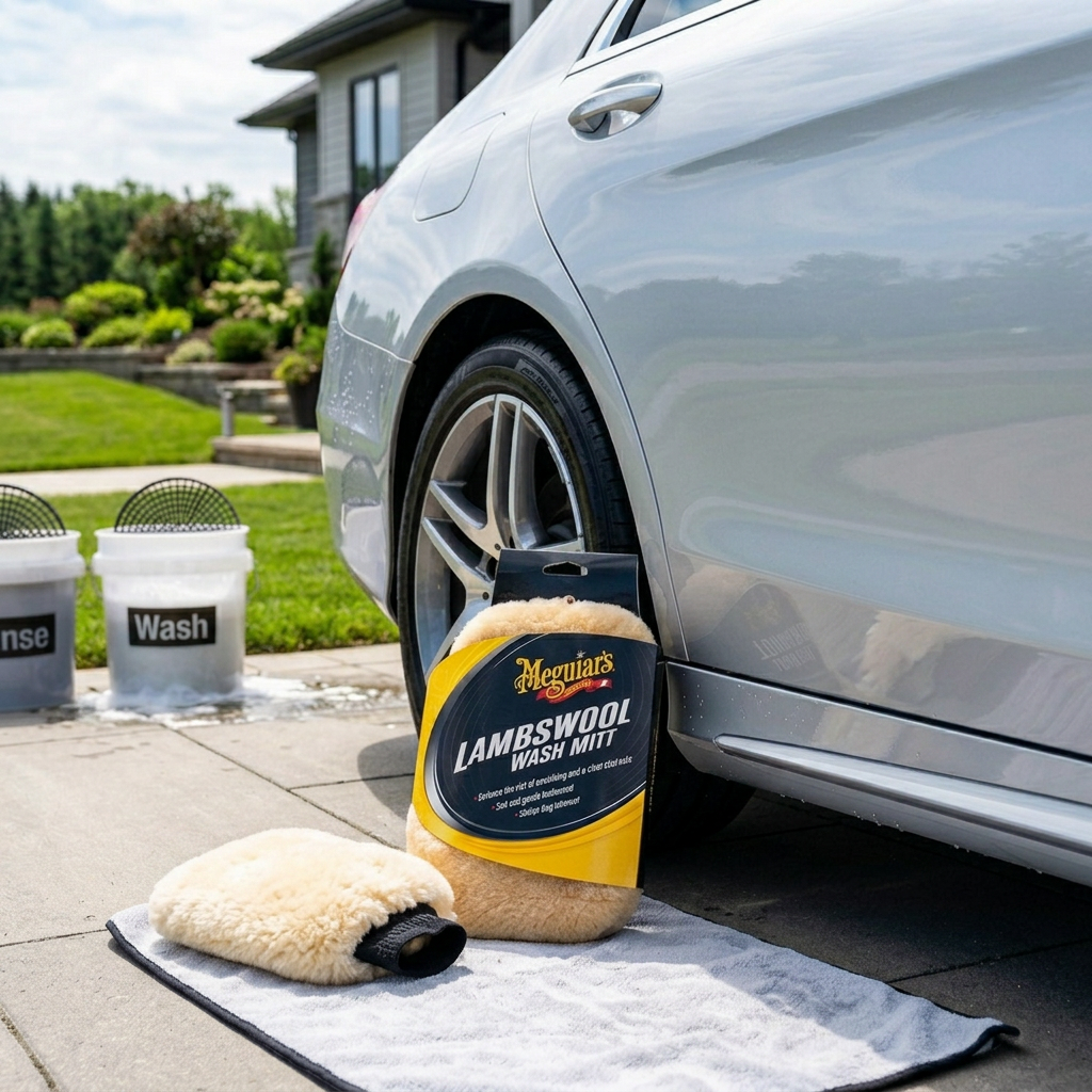 Meguiar's Lambswool Wash Mitt - mycí rukavice z pravé jehněčí vlny