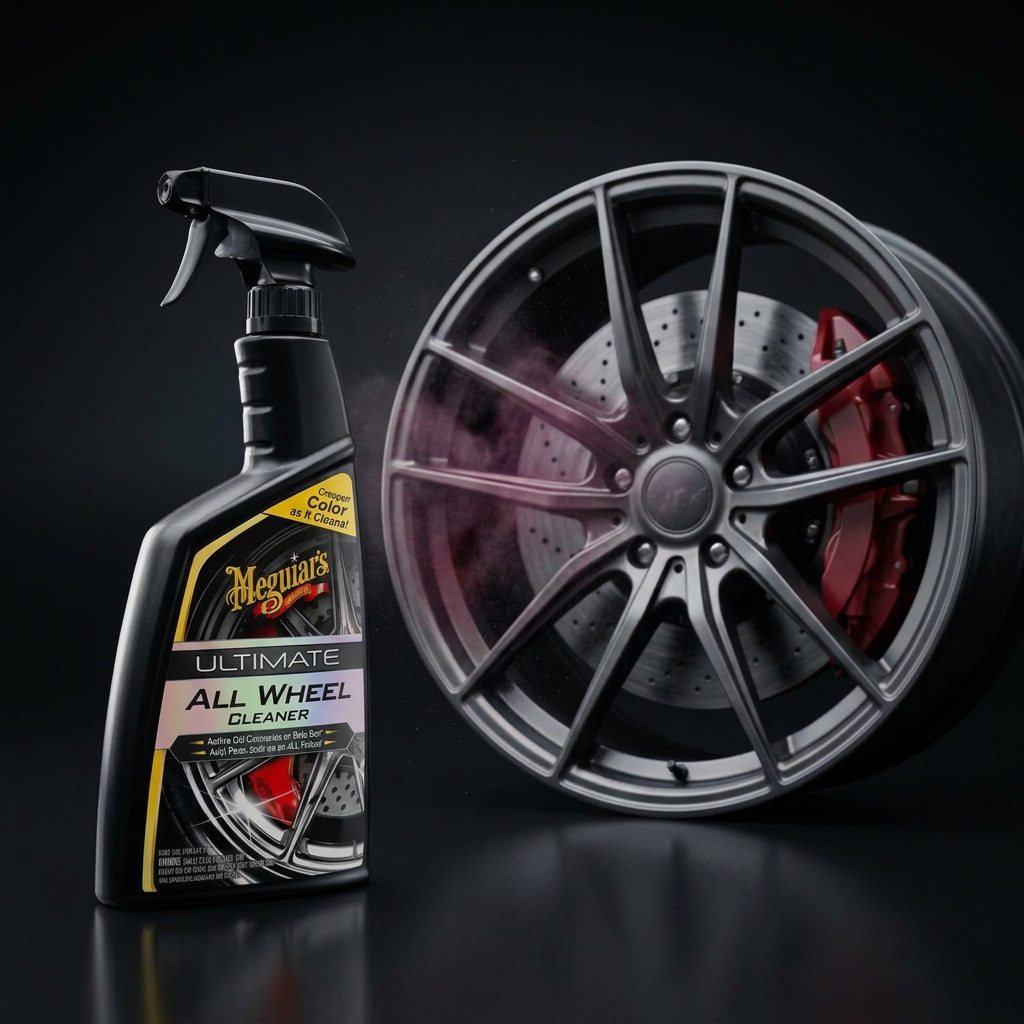 Meguiar's Ultimate All Wheel Cleaner - náš nejúčinnější, pH neutrální čistič na kola s přebarvováním do ruda, 709 ml