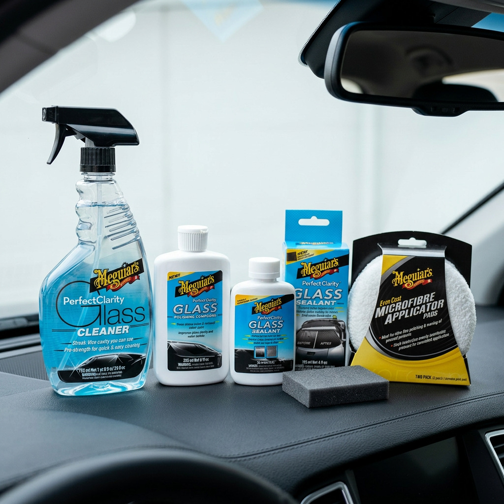 Meguiar's Perfect Clarity Glass Care Kit - sada na kompletní péči, leštění a ochranu skleněných povrchů