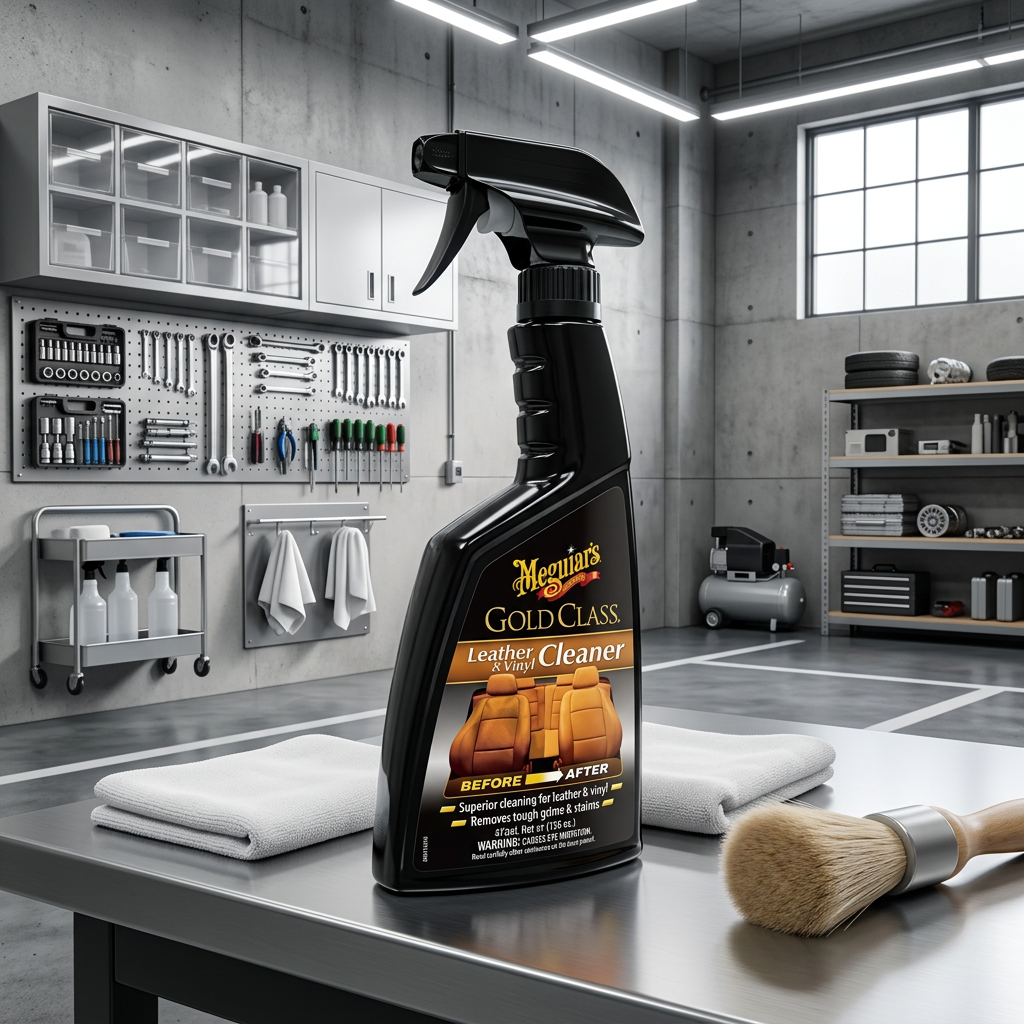 Meguiar's Gold Class Leather & Vinyl Cleaner - extra účinný čistič na přírodní i umělou kůži, 473 ml