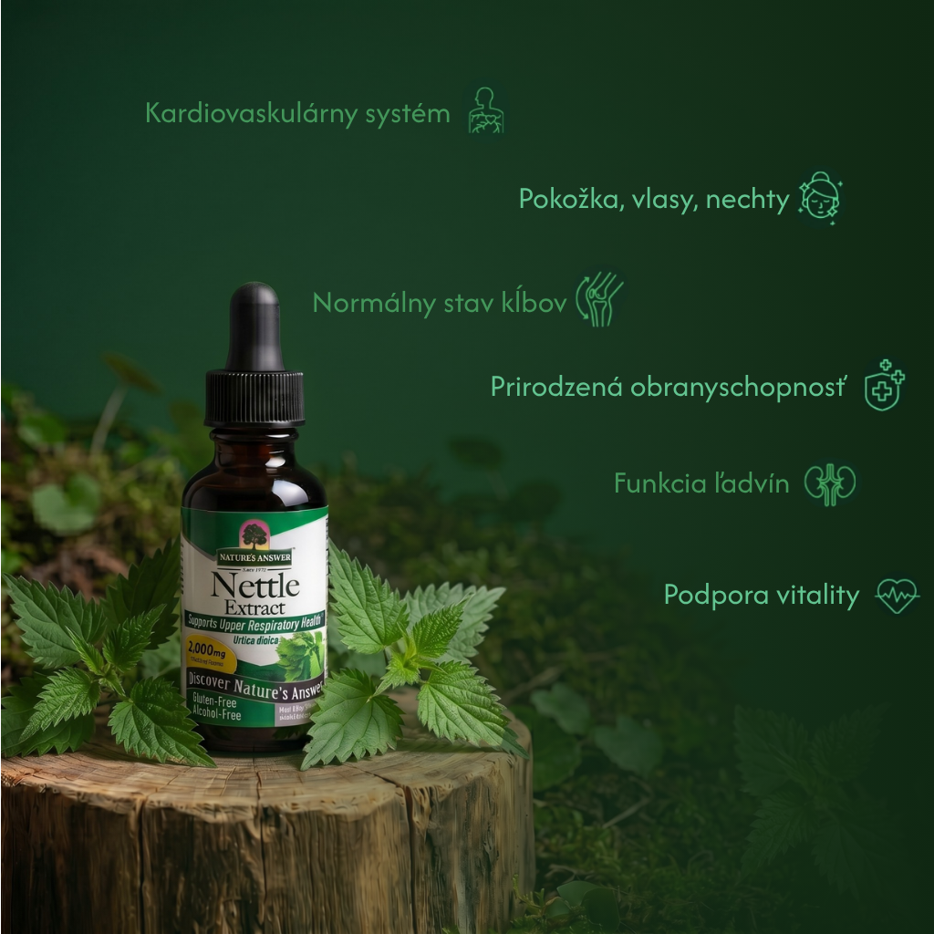Žihľava dvojdomá, bylinné kvapky, 30 ml, Nature's Answer