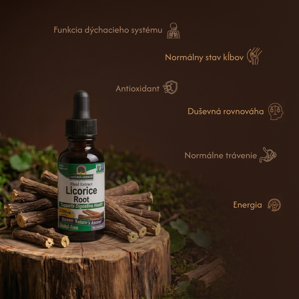 Sladké drievko, bylinné kvapky, 30 ml, Nature's Answer
