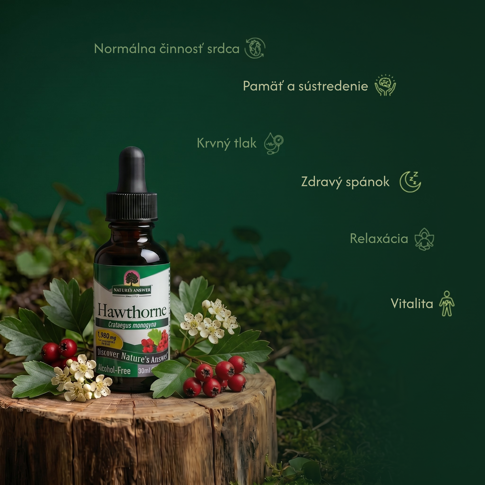 Hloh jednosemenný, bylinné kvapky, 30 ml, Nature's Answer
