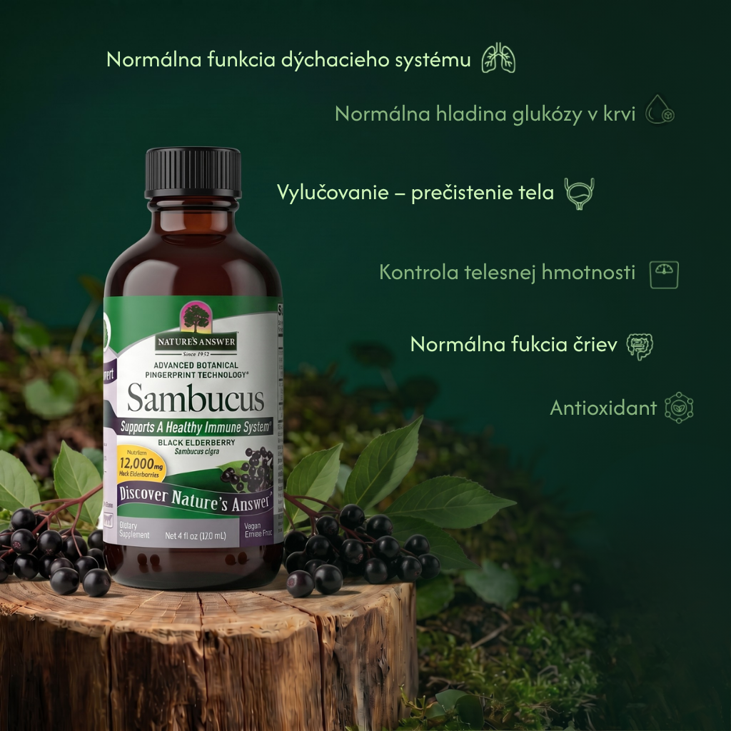 Baza čierna, bylinné kvapky, 120 ml, Nature's Answer