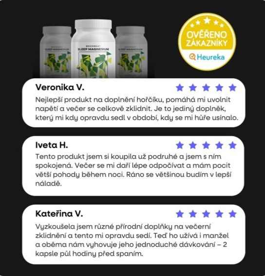 BrainMax Sleep Magnesium®, 320 mg, 100 rostlinných kapslí (Hořčík, GABA, L-theanin, Vitamín B6, šťáva z višně)