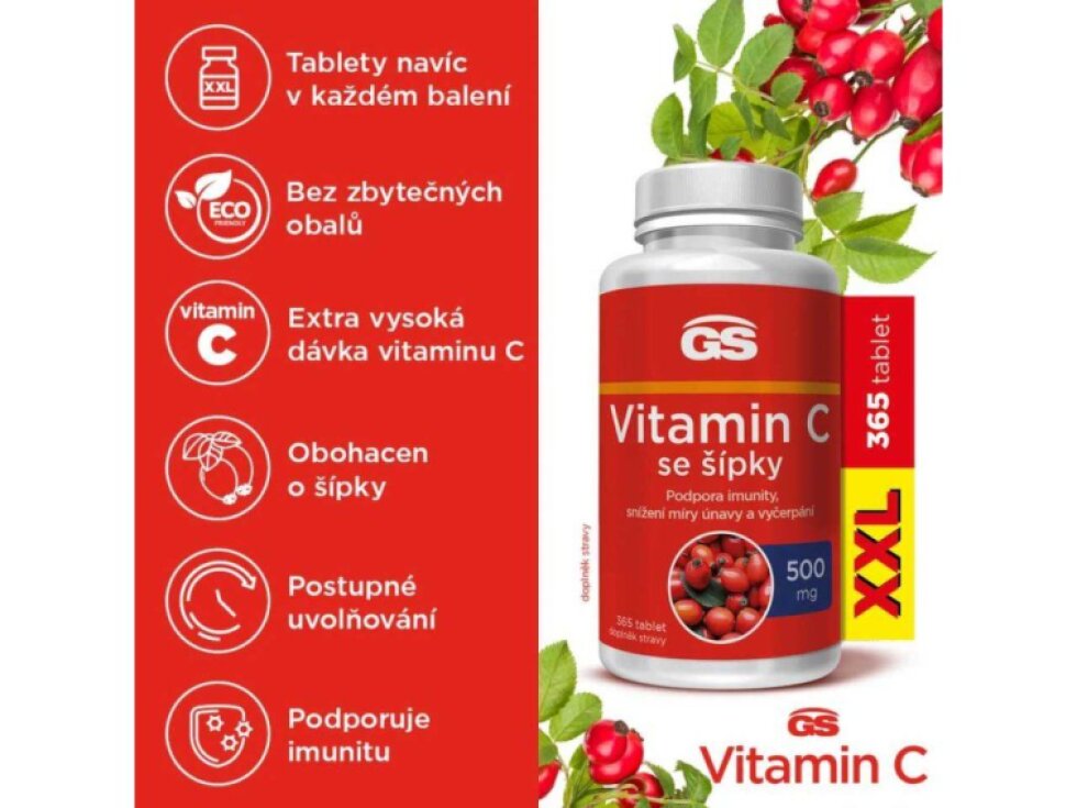 GS Vitamin C500 se šípky XXL 365 tbl.